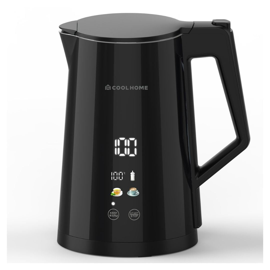 CoolHome Waterkoker met Temperatuurregeling 1.7 Liter - Touch Control en 360° draaibaar - 40°C voor babyvoeding - Warmhoudfunctie - Elektrische Waterkoker 2200W