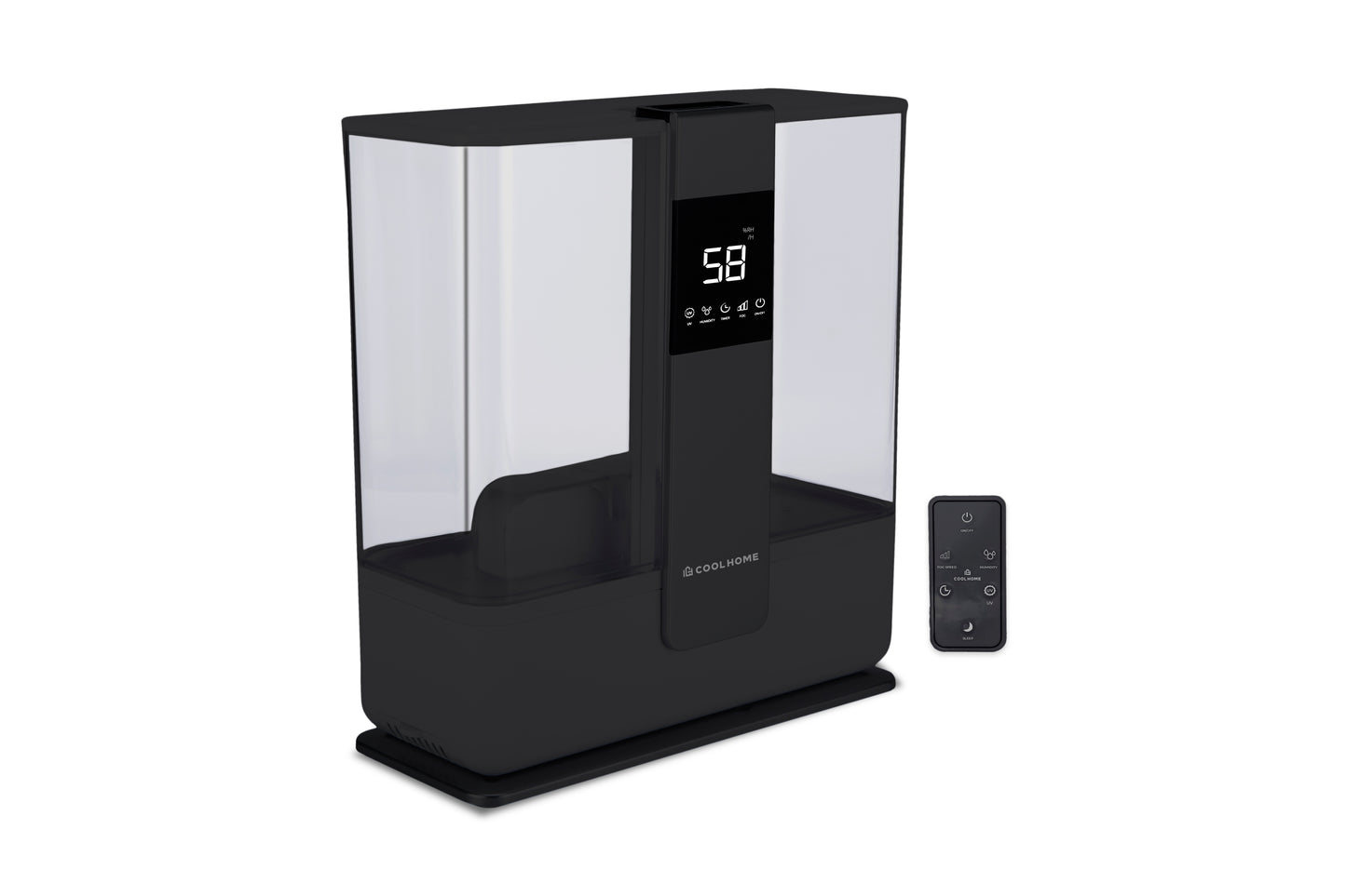 CoolHome Ultrasoon Luchtbevochtiger met Aromatherapie - zwart