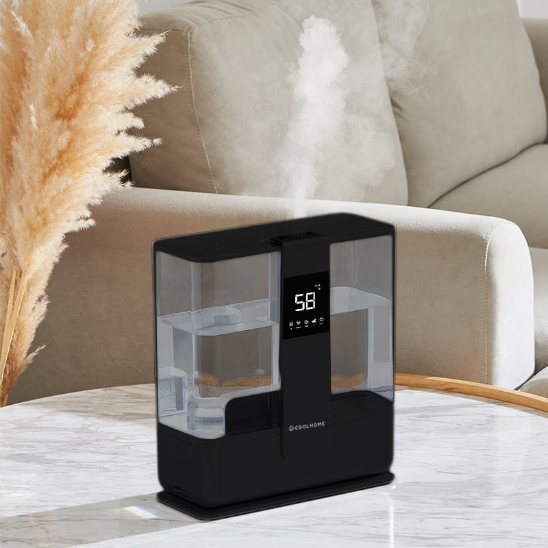 CoolHome Ultrasoon Luchtbevochtiger met Aromatherapie - zwart
