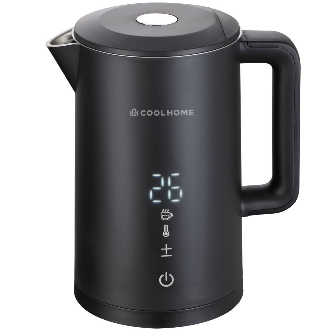 CoolHome WB25 Waterkoker - dubbelwandige waterkoker - 2200W - Warmteregelaar functie - Zwart