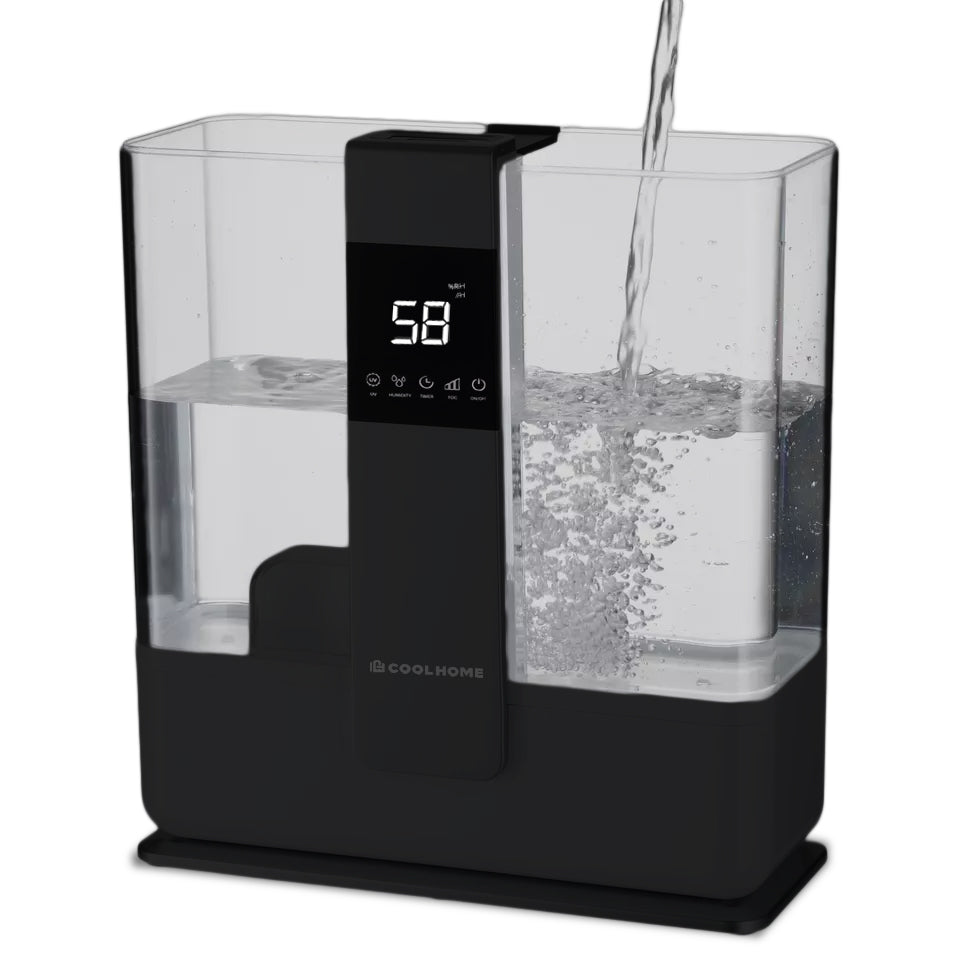 CoolHome Ultrasoon Luchtbevochtiger met Aromatherapie - zwart