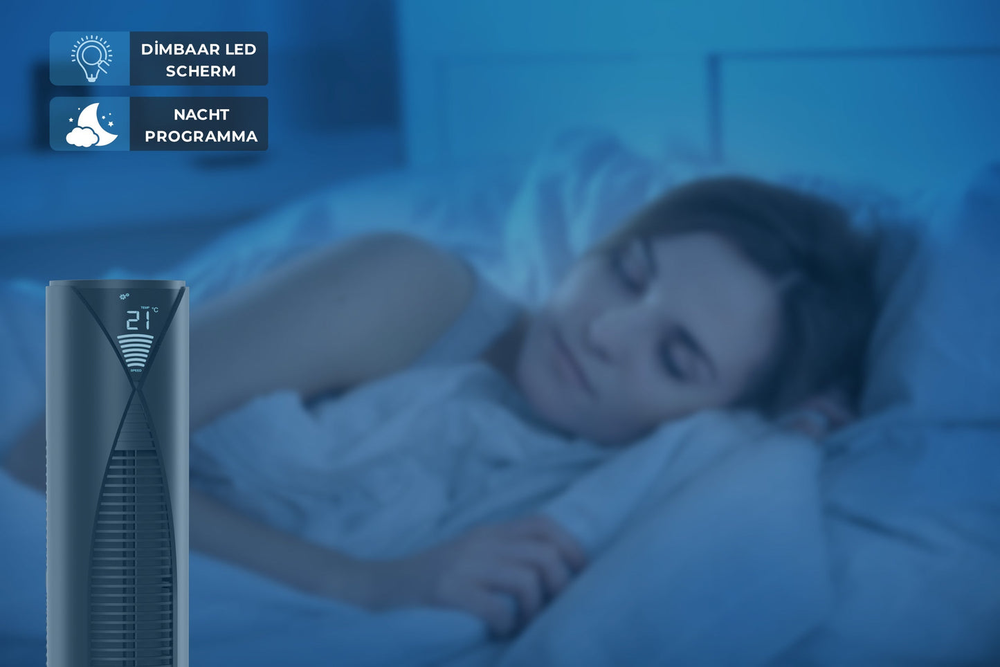 CoolHome Torenventilator met afstandsbediening - grijs - Tweedekans
