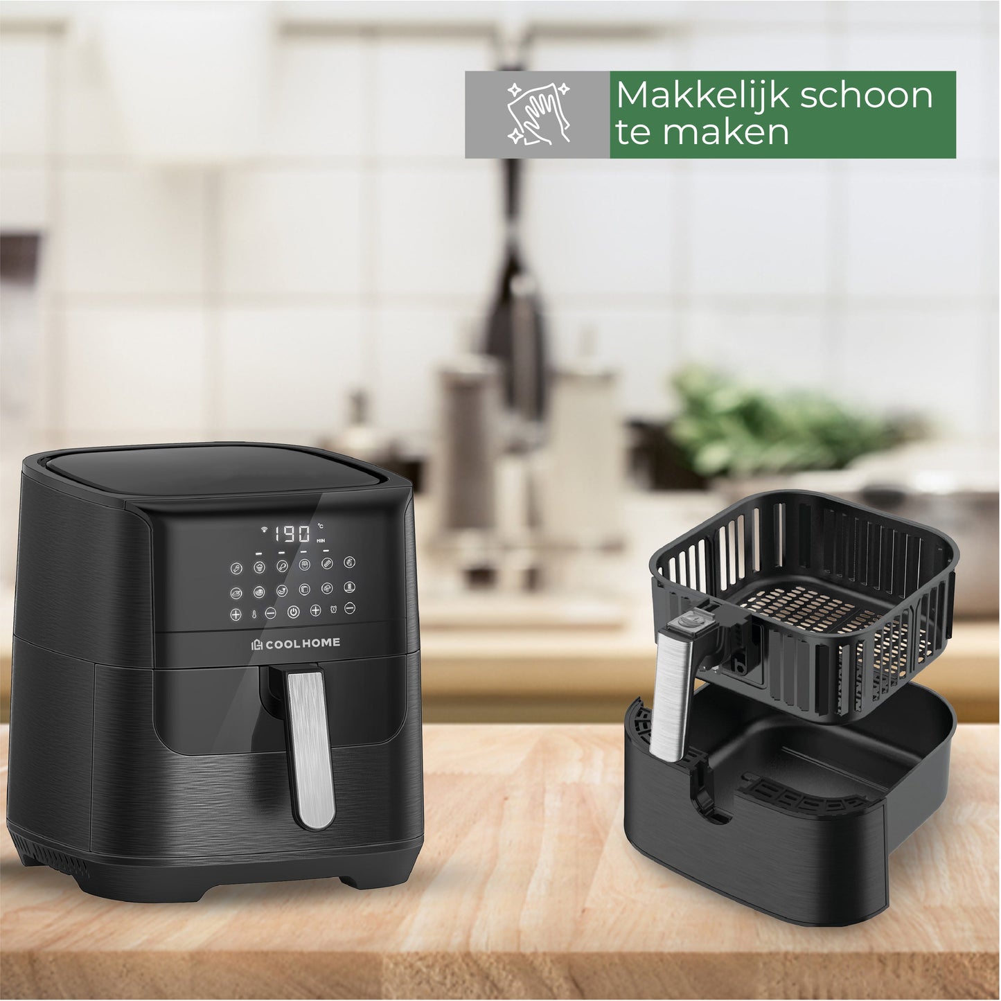 CoolHome Airfryer XXL Deluxe - 6,5 Liter - Tweedekans