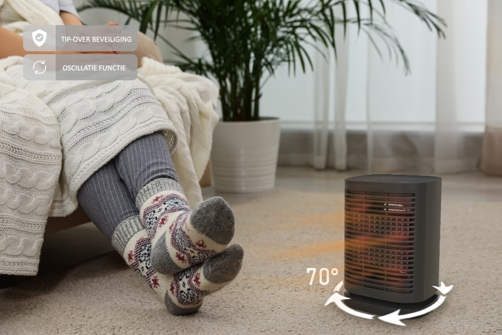CoolHome Elektrische kachel - zwart - Tweedekans