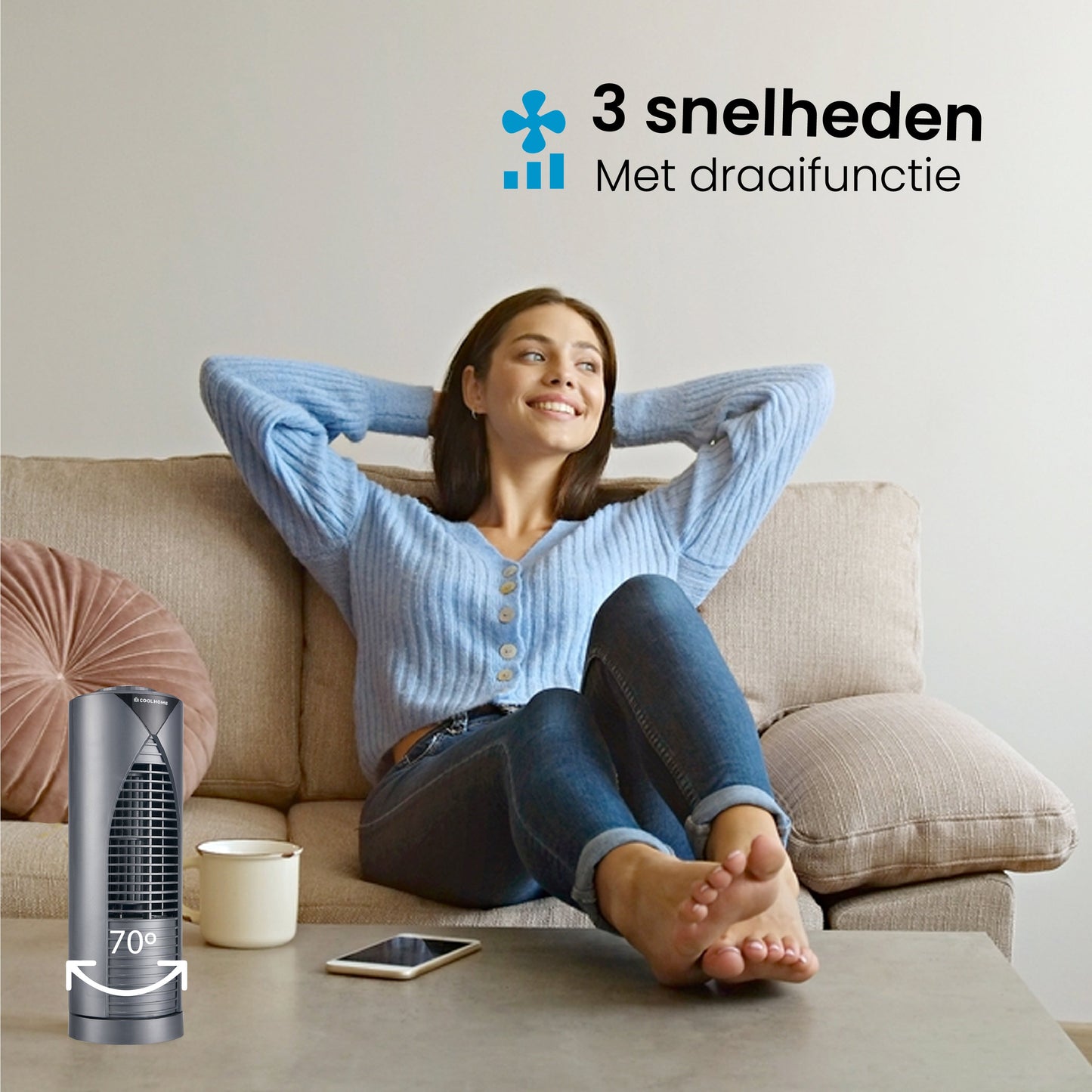 CoolHome Tafelventilator - zwart - Tweedekans