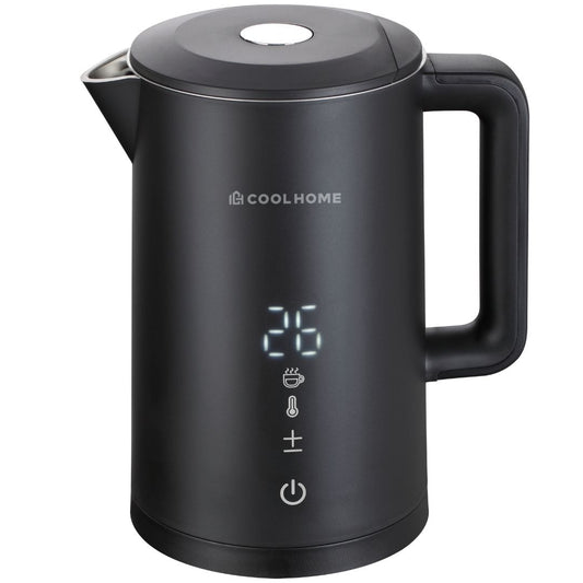 CoolHome WB25 Waterkoker - dubbelwandige waterkoker - 2200W - Warmteregelaar functie - Zwart