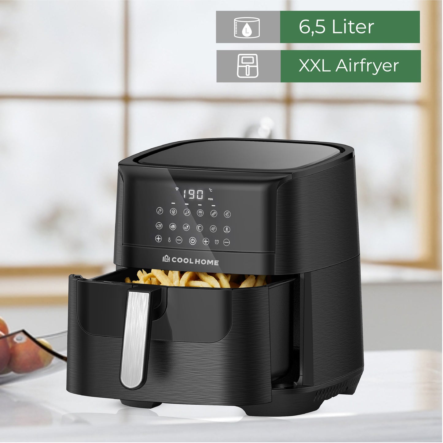 CoolHome  Airfryer XXL Deluxe - 6,5 Liter