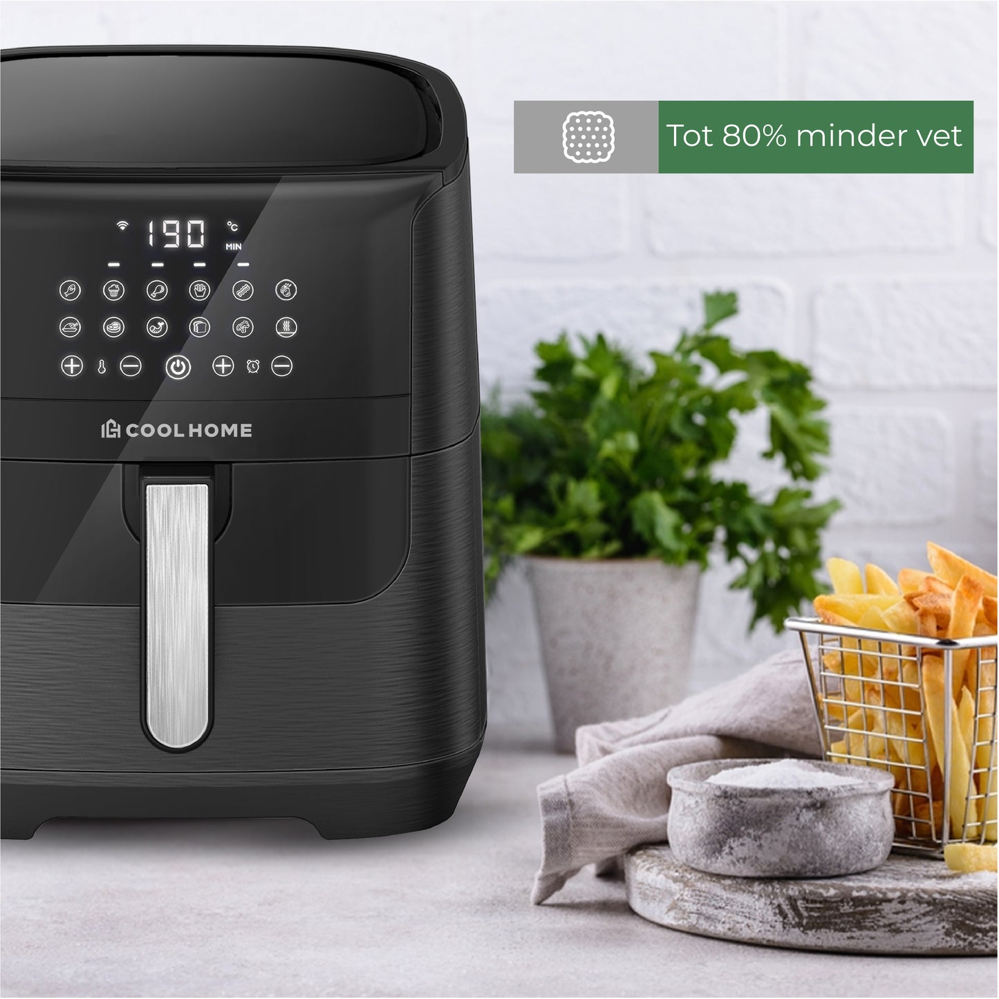 CoolHome  Airfryer XXL Deluxe - 6,5 Liter