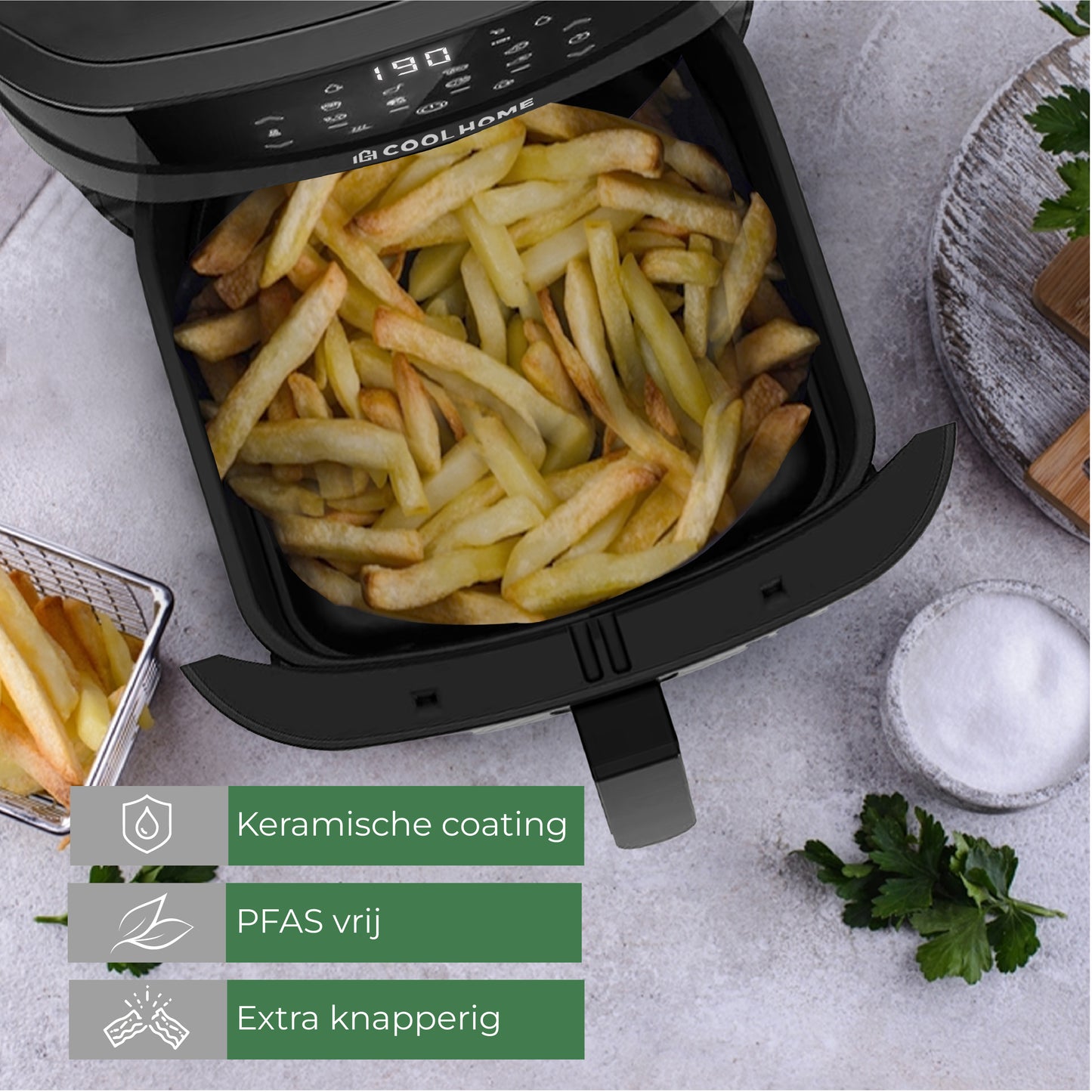 CoolHome  Airfryer XXL Deluxe - 6,5 Liter